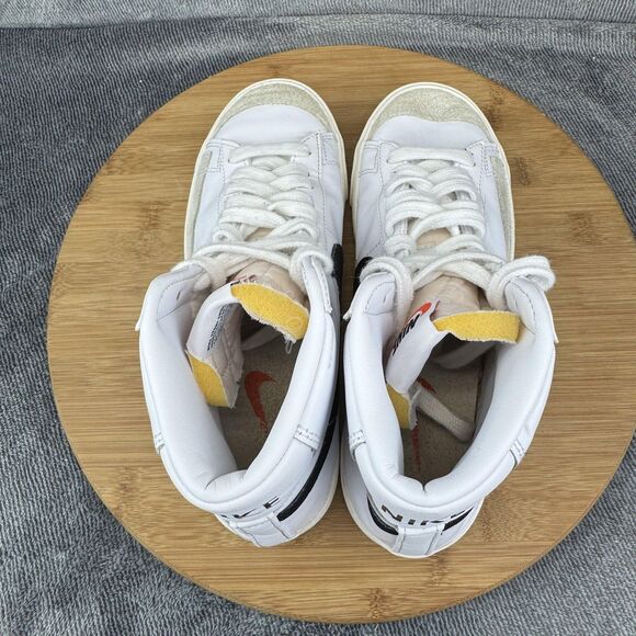 Nike Blazer Mid '77 Shoes Womens Size 7 White Black Leather High Top CZ1055-100 - Picture 5 of 9